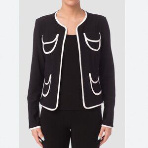 JOSEPH RIBKOFF BLACK WHITE KNITTED CARDIGAN - 12